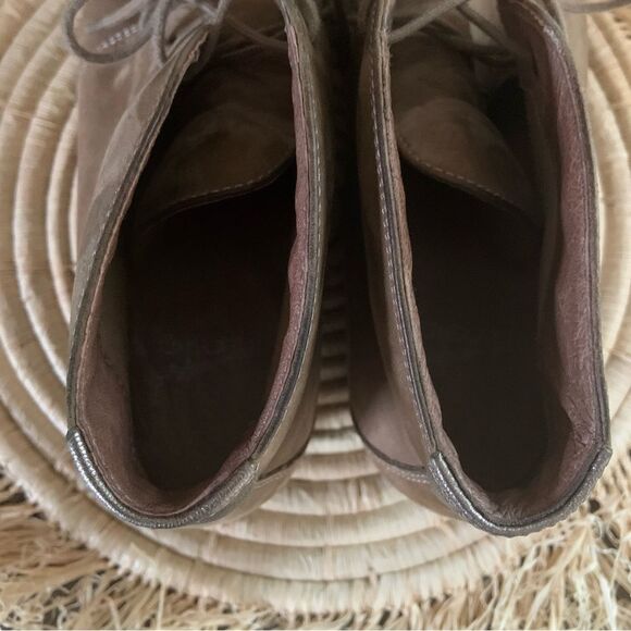 DANSKO Joy Suede Nubuck Walnut Chukka Boot Lace Up Wedge Bootie EU 38 Brown - Picture 6 of 16